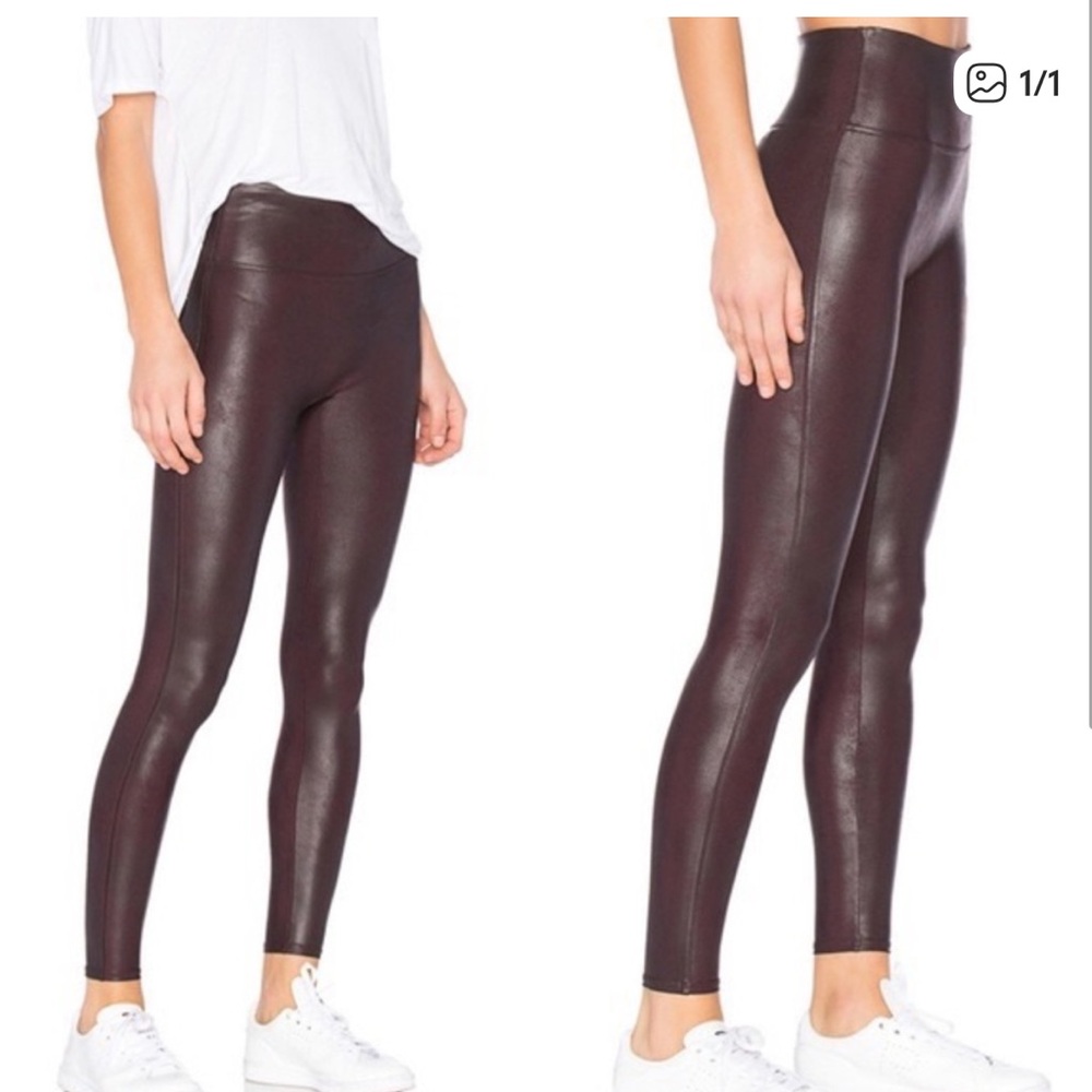 SPANX Faux Leather Leggings - Ruby
